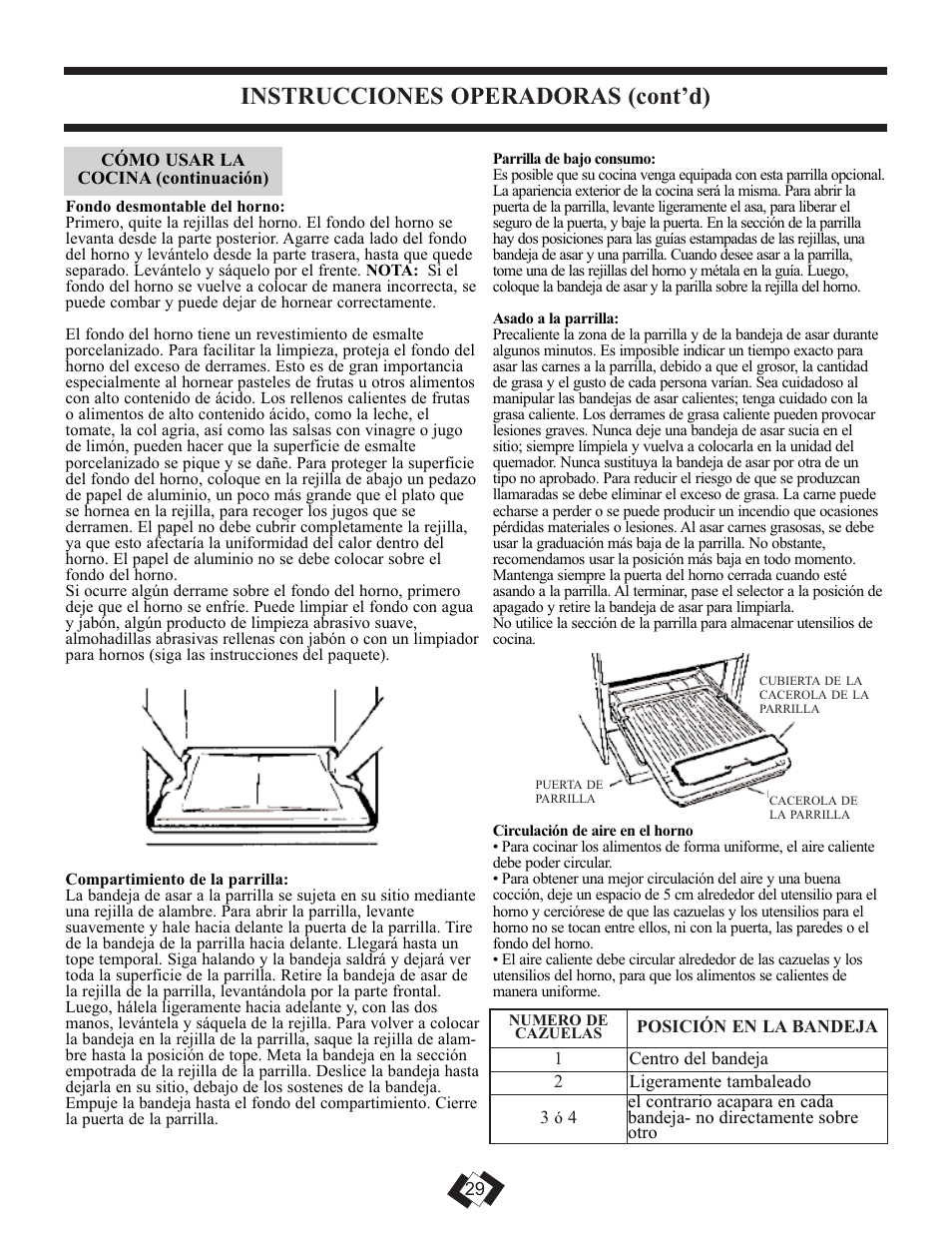Instrucciones operadoras (cont’d) | Danby DR2099BLGLP User Manual | Page 19 / 35