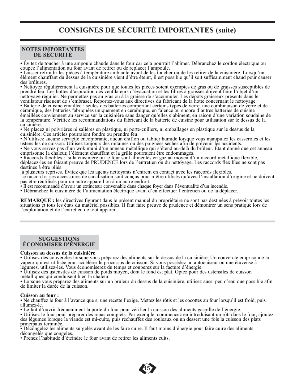 Consignes de sécurité importantes (suite) | Danby DR2099BLGLP User Manual | Page 27 / 35