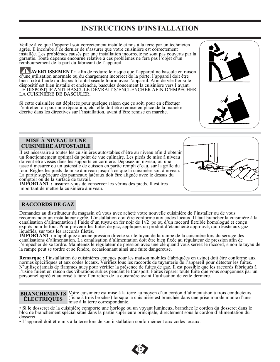 Instructions d'installation | Danby DR2099BLGLP User Manual | Page 28 / 35