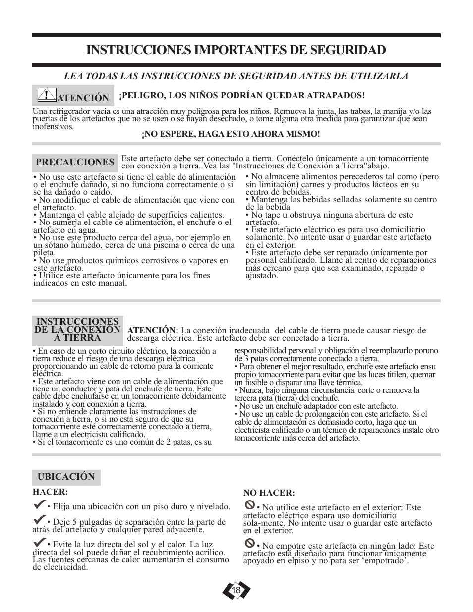 Instrucciones importantes de seguridad | Danby DBC120BLS User Manual | Page 17 / 24