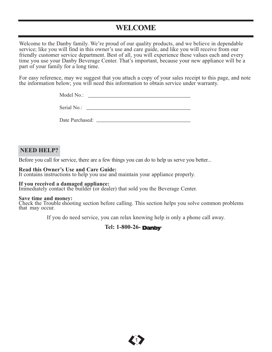 Welcome | Danby DBC120BLS User Manual | Page 2 / 24
