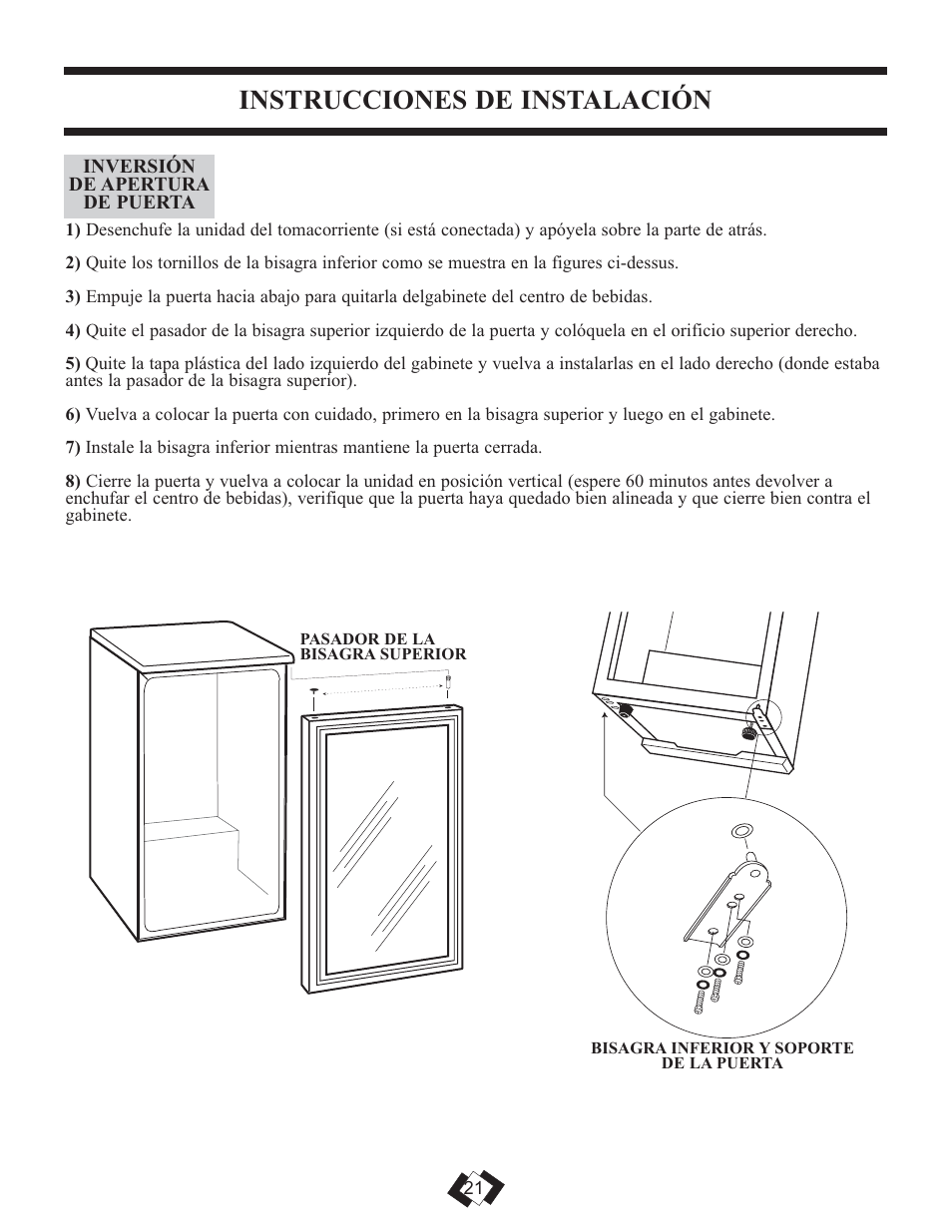 Instrucciones de instalación | Danby DBC120BLS User Manual | Page 20 / 24