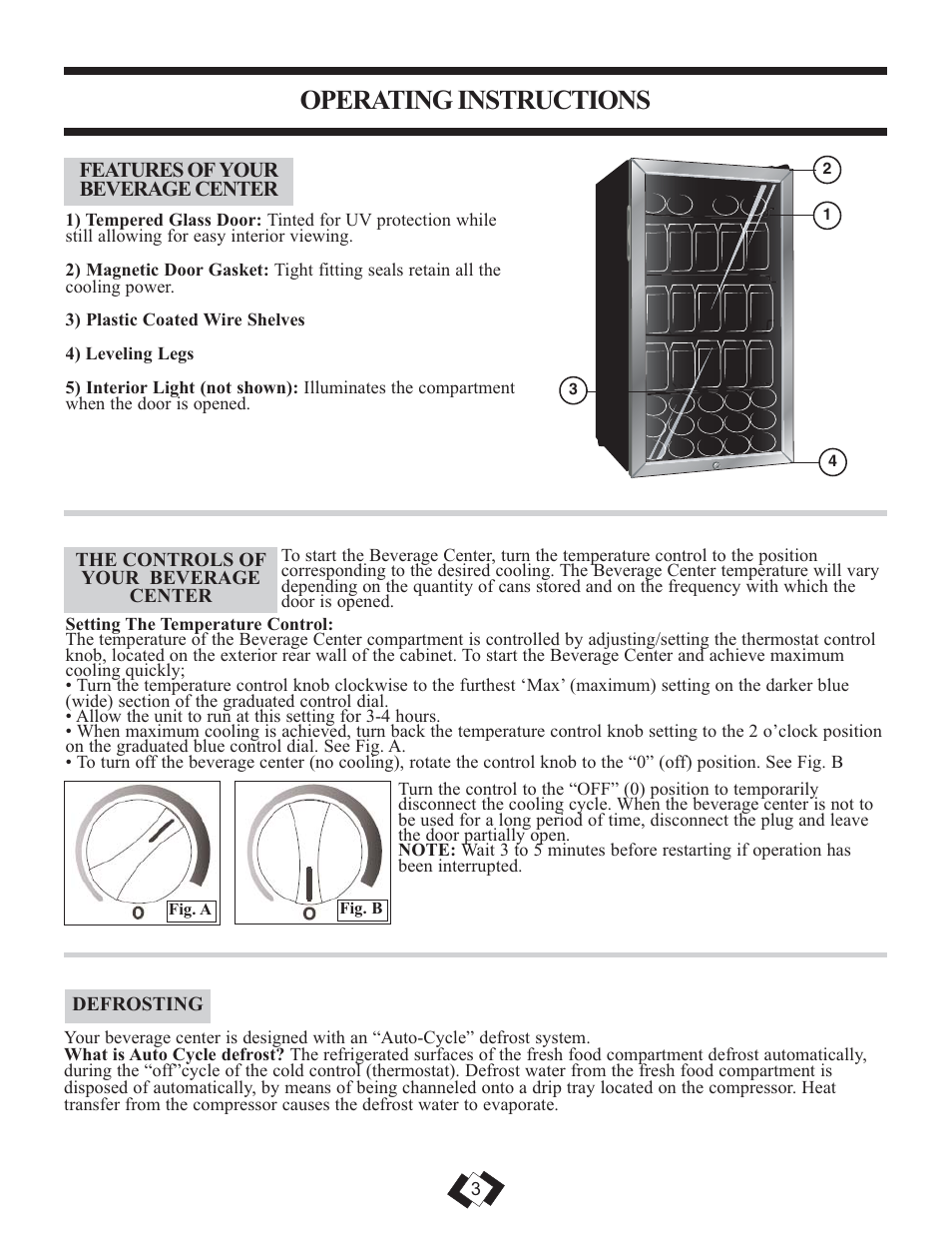 Operating instructions | Danby DBC120BLS User Manual | Page 4 / 24