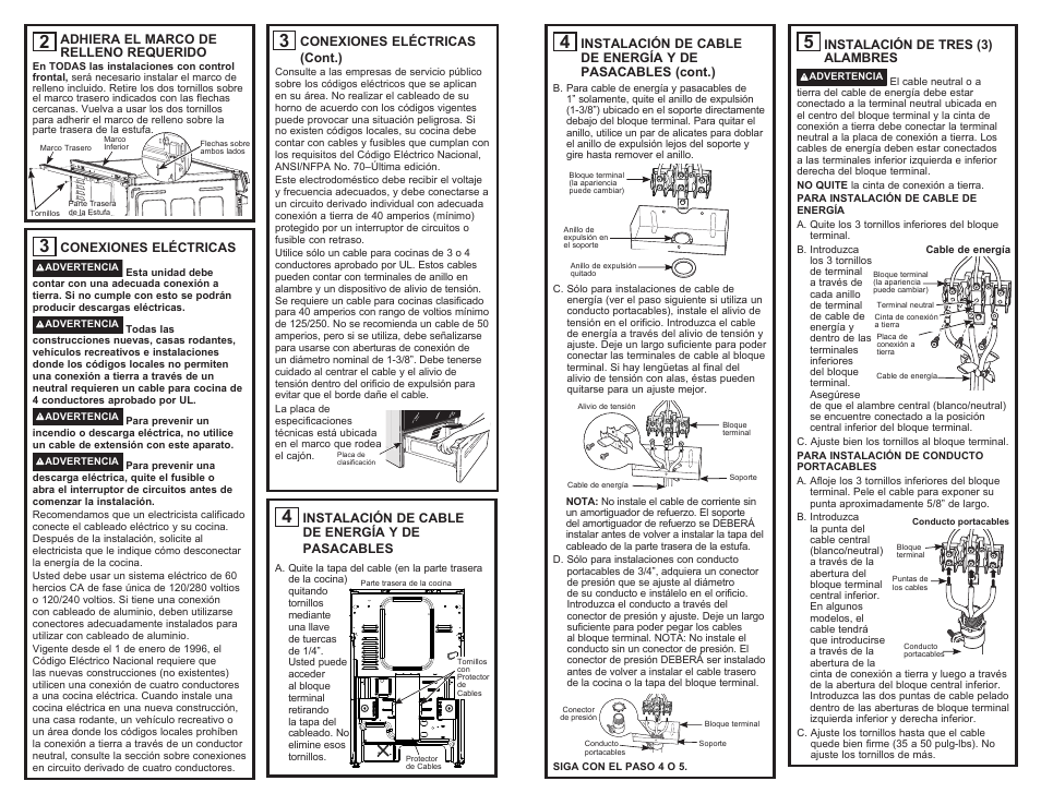 GE 400 Series 30 Inch Freestanding Electric Range Installation Instructions User Manual | Page 6 / 8