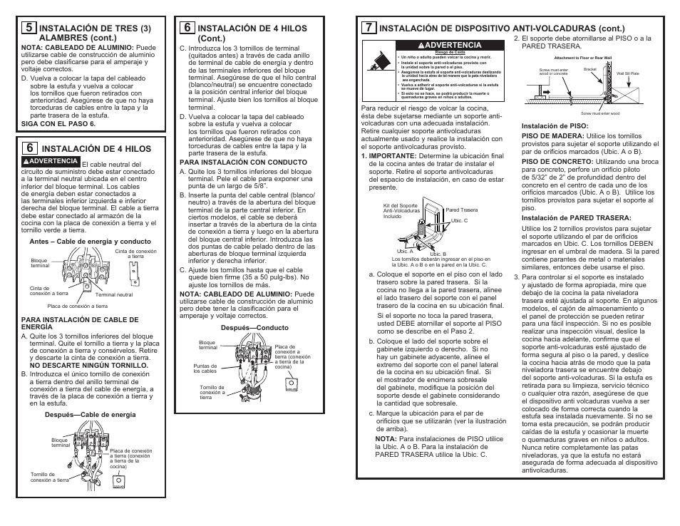 GE 400 Series 30 Inch Freestanding Electric Range Installation Instructions User Manual | Page 7 / 8