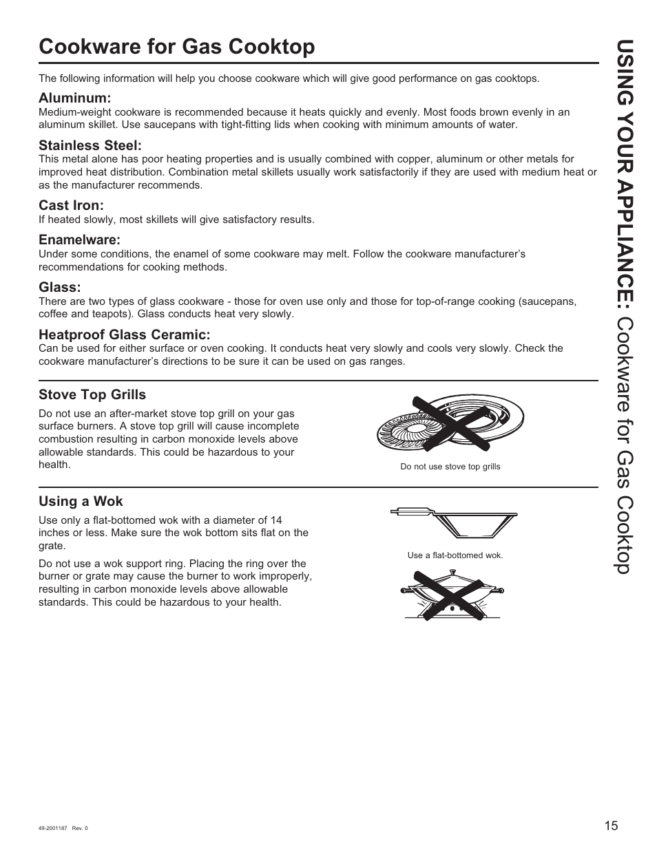 GE 500 Series 30 Inch Slide-In Gas Range Owners Guide User Manual | Page 15 / 68