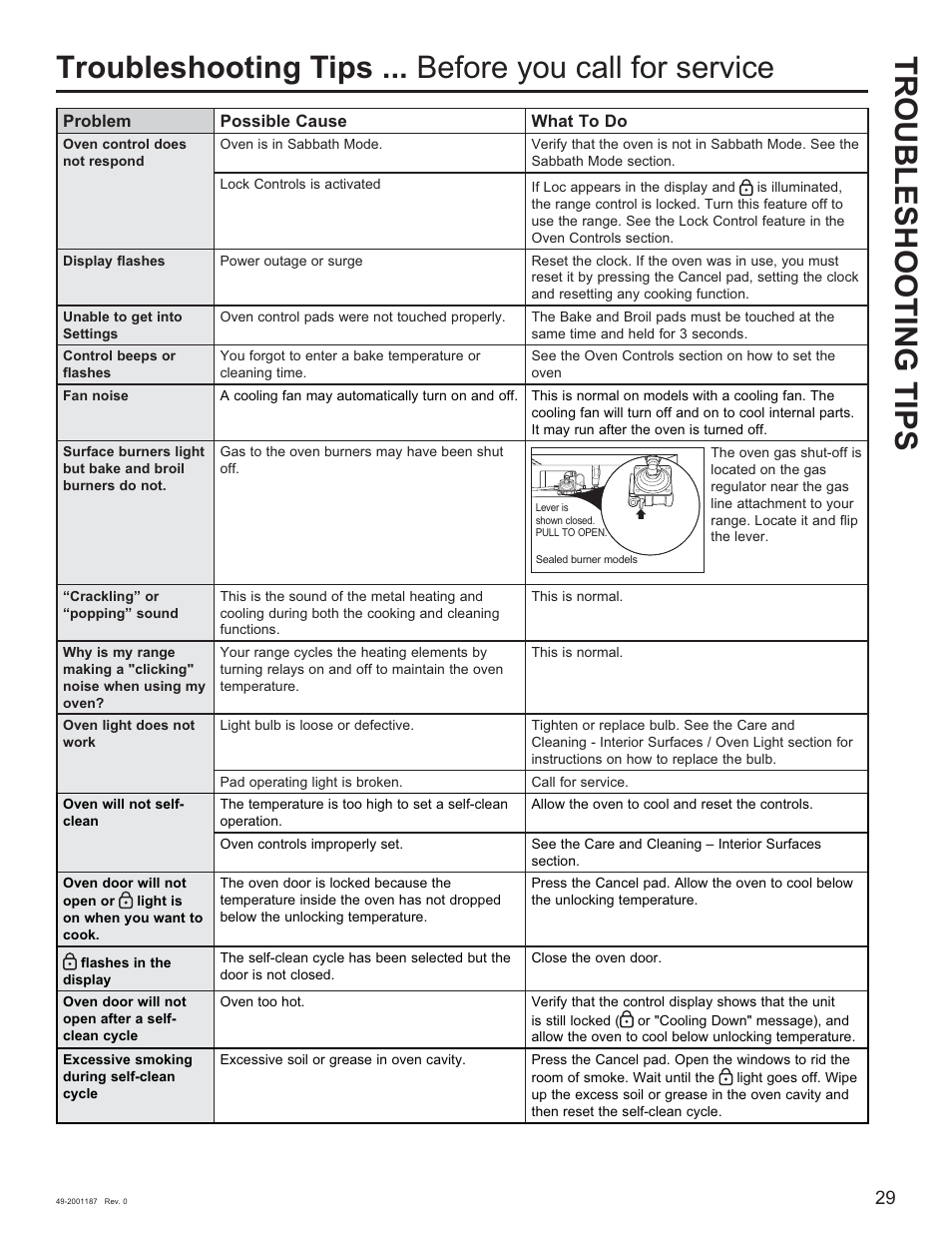 GE 500 Series 30 Inch Slide-In Gas Range Owners Guide User Manual | Page 29 / 68