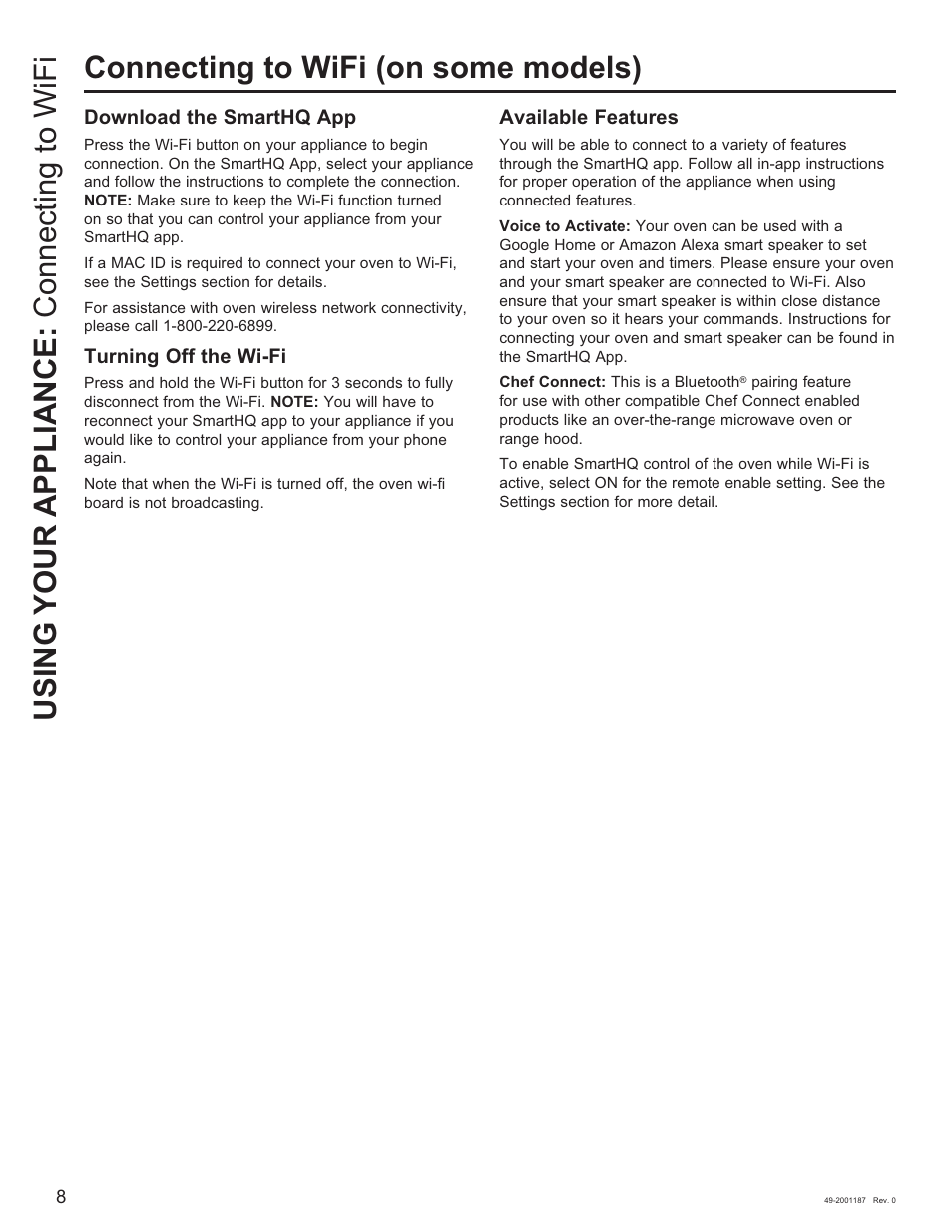 GE 500 Series 30 Inch Slide-In Gas Range Owners Guide User Manual | Page 8 / 68