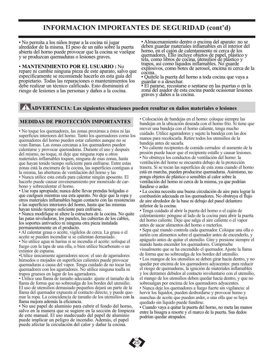 Informacion importantes de seguridad (cont’d) | Danby DR3099WGLP User Manual | Page 15 / 35