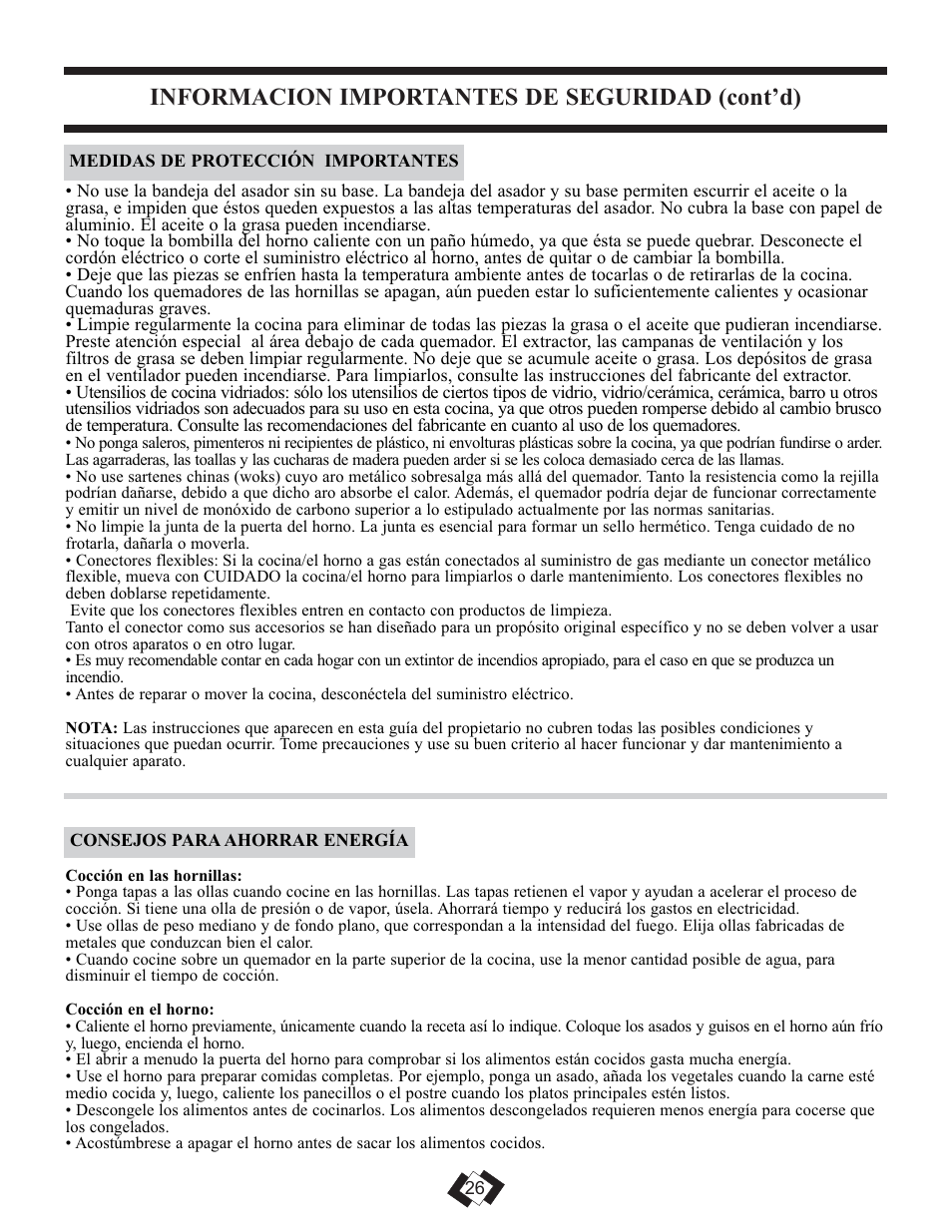 Informacion importantes de seguridad (cont’d) | Danby DR3099WGLP User Manual | Page 16 / 35