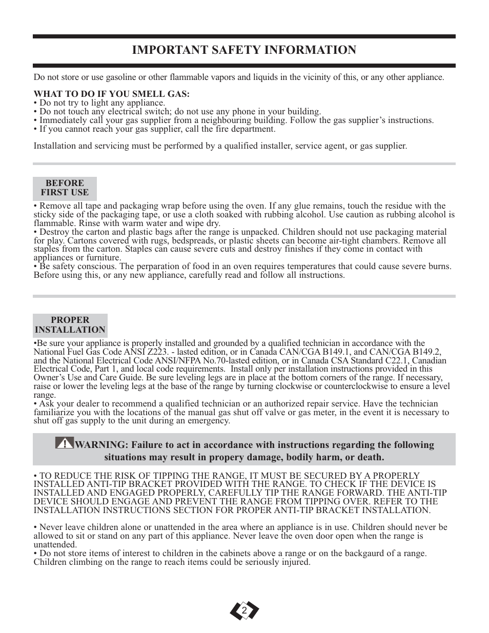 Important safety information | Danby DR3099WGLP User Manual | Page 3 / 35