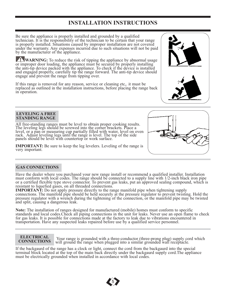 Installation instructions | Danby DR3099WGLP User Manual | Page 6 / 35