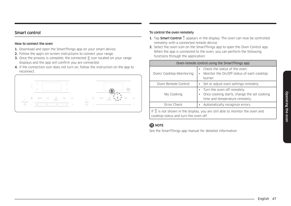 Smart control | Samsung 30 Inch Smart Slide-In Induction Range Owners Guide User Manual | Page 47 / 210