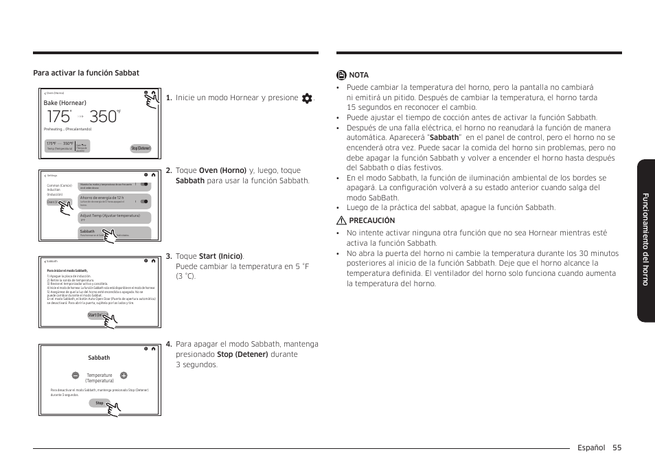 Inicie un modo hornear y presione | Samsung BESPOKE 30 Inch Smart Slide-In Induction Range Owners Guide User Manual | Page 129 / 234