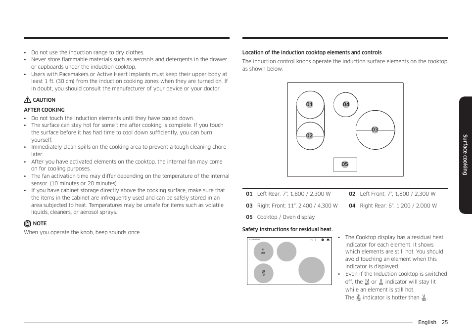 Samsung BESPOKE 30 Inch Smart Slide-In Induction Range Owners Guide User Manual | Page 25 / 234