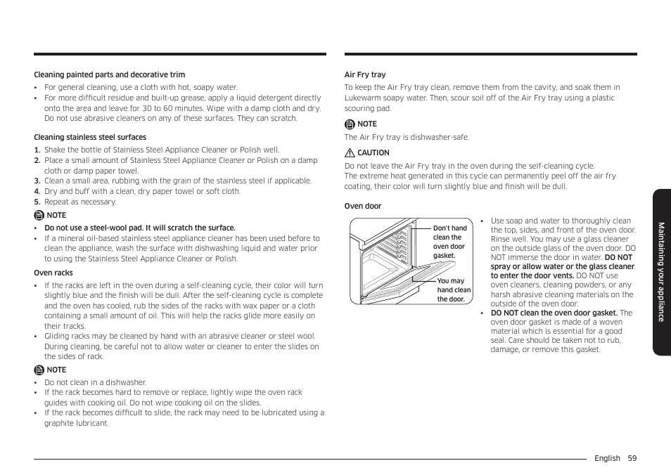 Samsung BESPOKE 30 Inch Smart Slide-In Induction Range Owners Guide User Manual | Page 59 / 234
