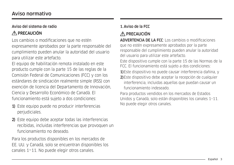 Aviso normativo | Samsung BESPOKE 30 Inch Smart Slide-In Induction Range Owners Guide User Manual | Page 77 / 234