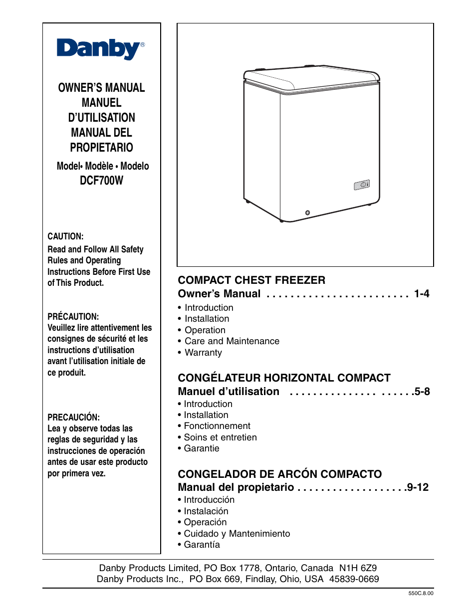 Danby DCF700W User Manual | 14 pages