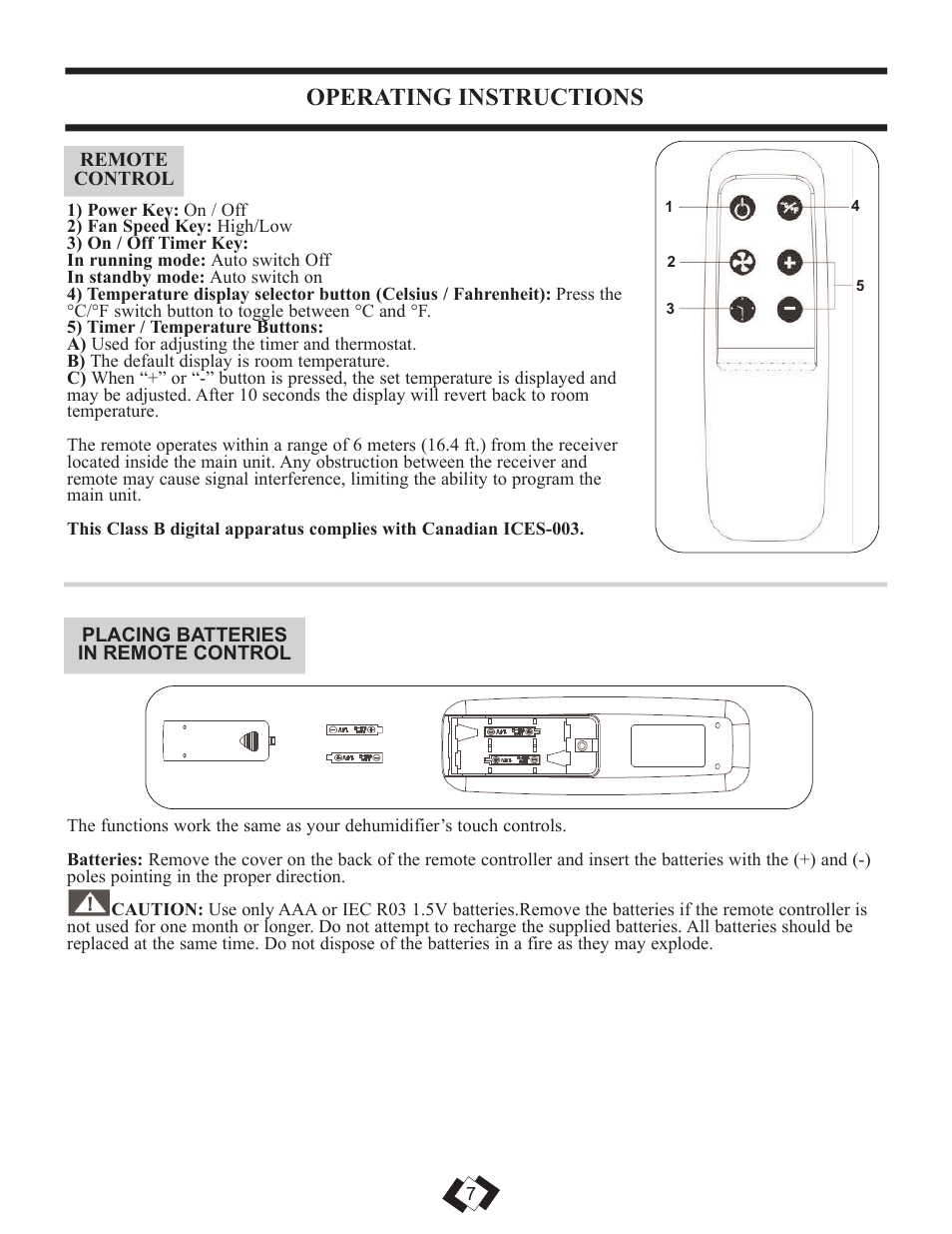 Operating instructions | Danby PREMIERE DDR7009REE User Manual | Page 8 / 14