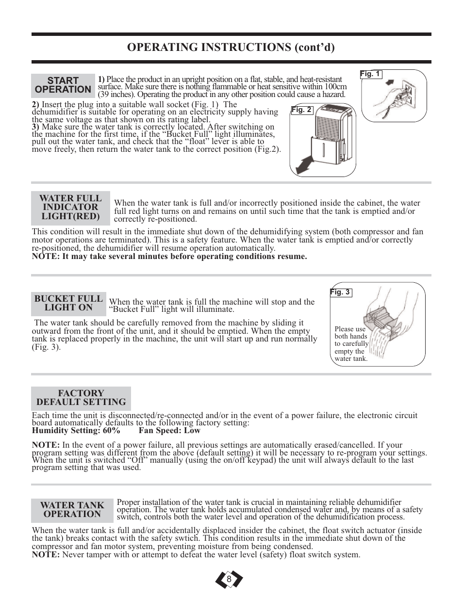 Operating instructions (cont’d) | Danby PREMIERE DDR7009REE User Manual | Page 9 / 14