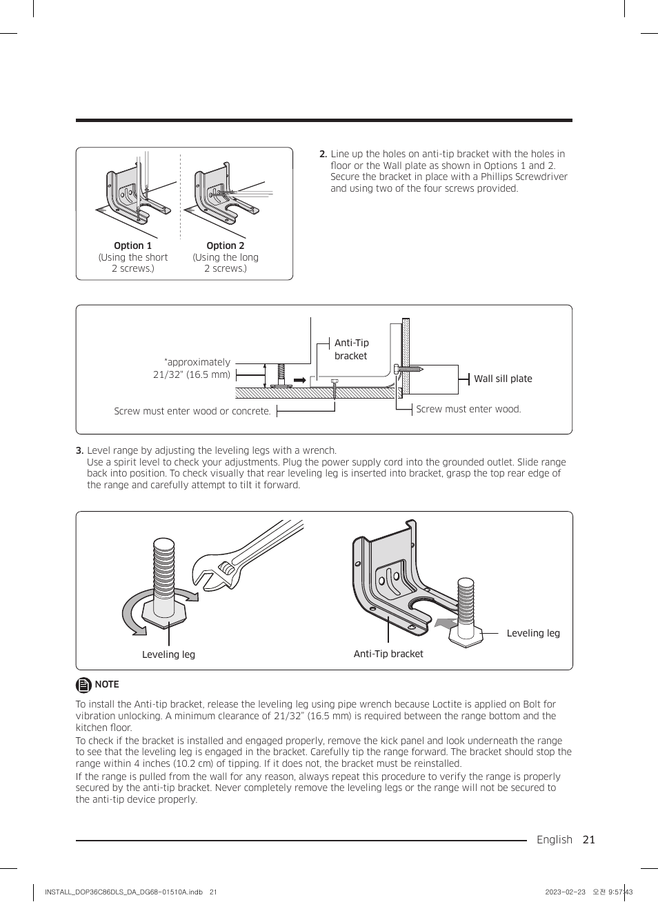 Dacor Contemporary 48 Inch Freestanding Dual Fuel Smart Steam Range Install Guide User Manual | Page 21 / 104