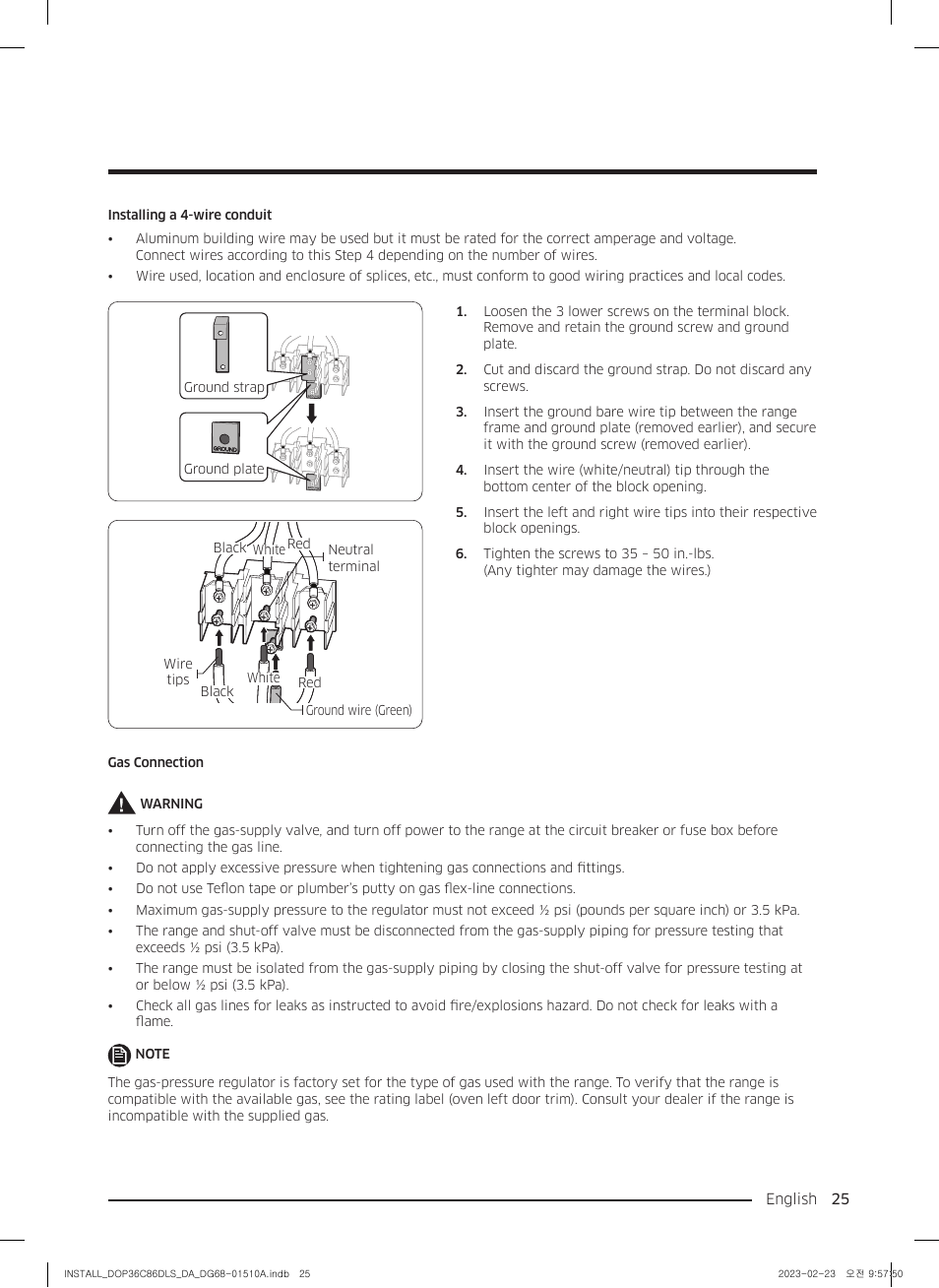 Dacor Contemporary 48 Inch Freestanding Dual Fuel Smart Steam Range Install Guide User Manual | Page 25 / 104