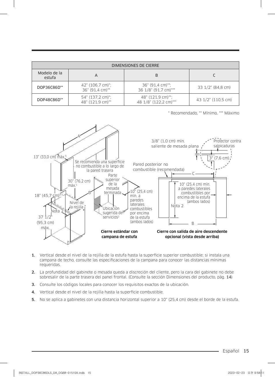 Dacor Contemporary 48 Inch Freestanding Dual Fuel Smart Steam Range Install Guide User Manual | Page 49 / 104