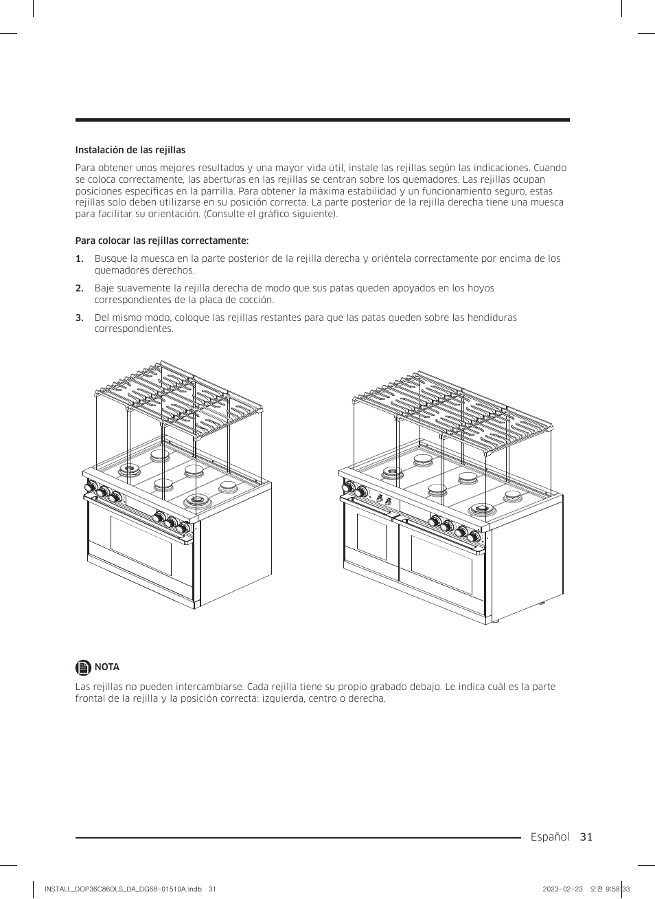 Dacor Contemporary 48 Inch Freestanding Dual Fuel Smart Steam Range Install Guide User Manual | Page 65 / 104