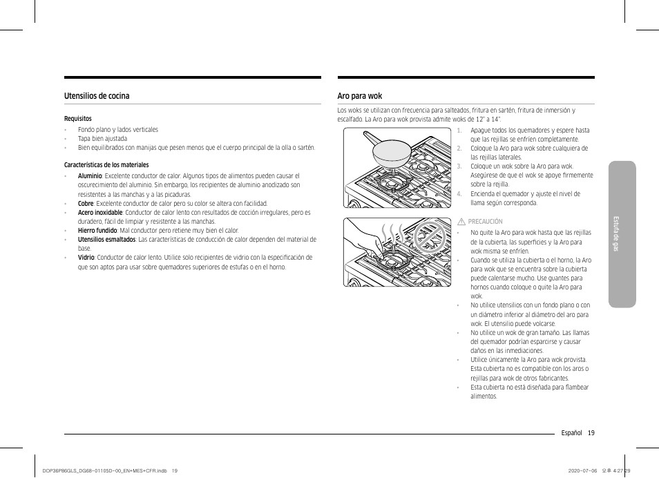 Utensilios de cocina, Aro para wok | Dacor Transitional 36 Inch Freestanding Gas Smart Range Use & Care Manual User Manual | Page 75 / 168