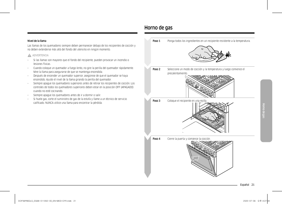 Horno de gas | Dacor Transitional 36 Inch Freestanding Gas Smart Range Use & Care Manual User Manual | Page 77 / 168