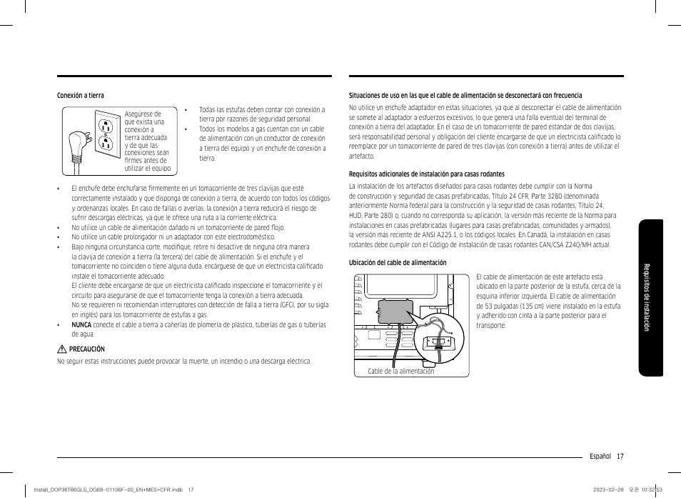 Dacor Transitional 36 Inch Freestanding Gas Smart Range Install Guide User Manual | Page 49 / 96