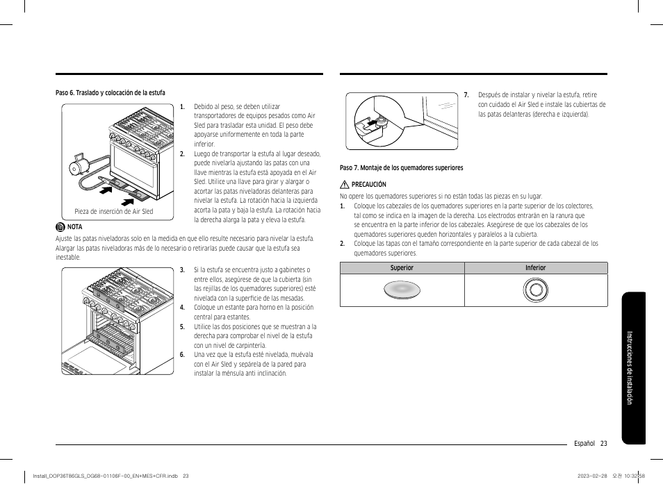 Dacor Transitional 36 Inch Freestanding Gas Smart Range Install Guide User Manual | Page 55 / 96