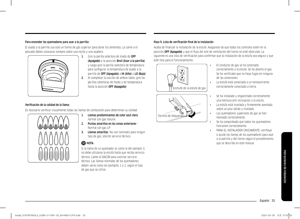 Dacor Transitional 36 Inch Freestanding Gas Smart Range Install Guide User Manual | Page 57 / 96