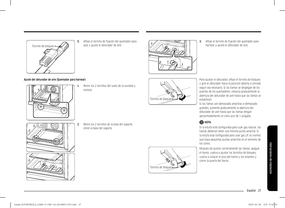 Dacor Transitional 36 Inch Freestanding Gas Smart Range Install Guide User Manual | Page 59 / 96