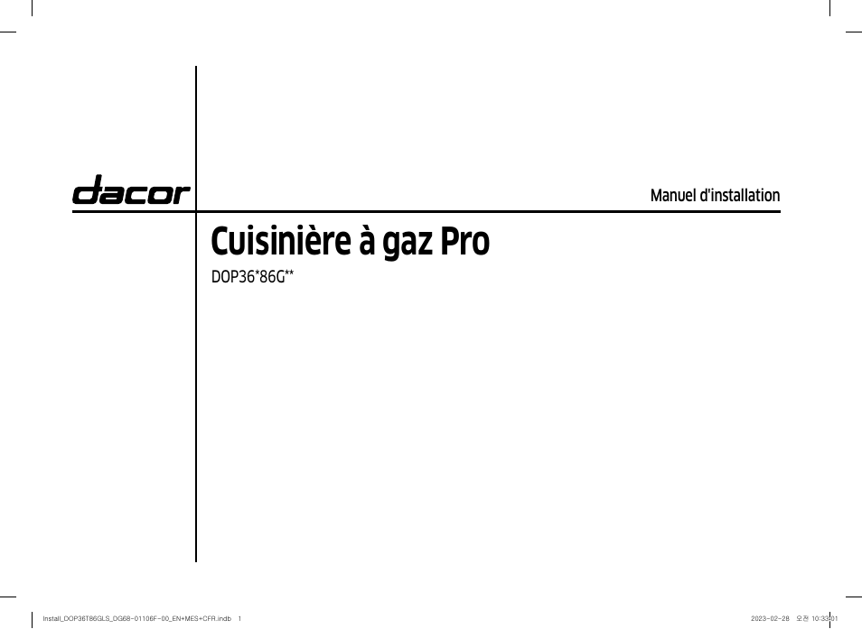 Cuisinière à gaz pro | Dacor Transitional 36 Inch Freestanding Gas Smart Range Install Guide User Manual | Page 65 / 96