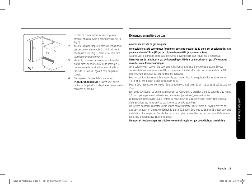 Exigences en matière de gaz | Dacor Transitional 36 Inch Freestanding Gas Smart Range Install Guide User Manual | Page 79 / 96