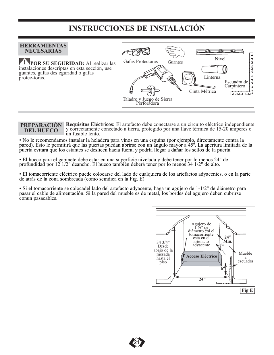 Instrucciones de instalación | Danby DWC508BLS User Manual | Page 20 / 27