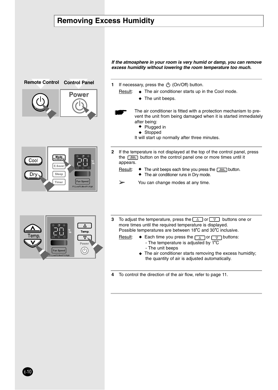 Removing excess humidity | Danby DAC14004D User Manual | Page 10 / 58