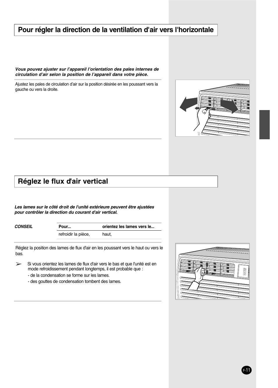 Réglez le flux d'air vertical | Danby DAC14004D User Manual | Page 47 / 58