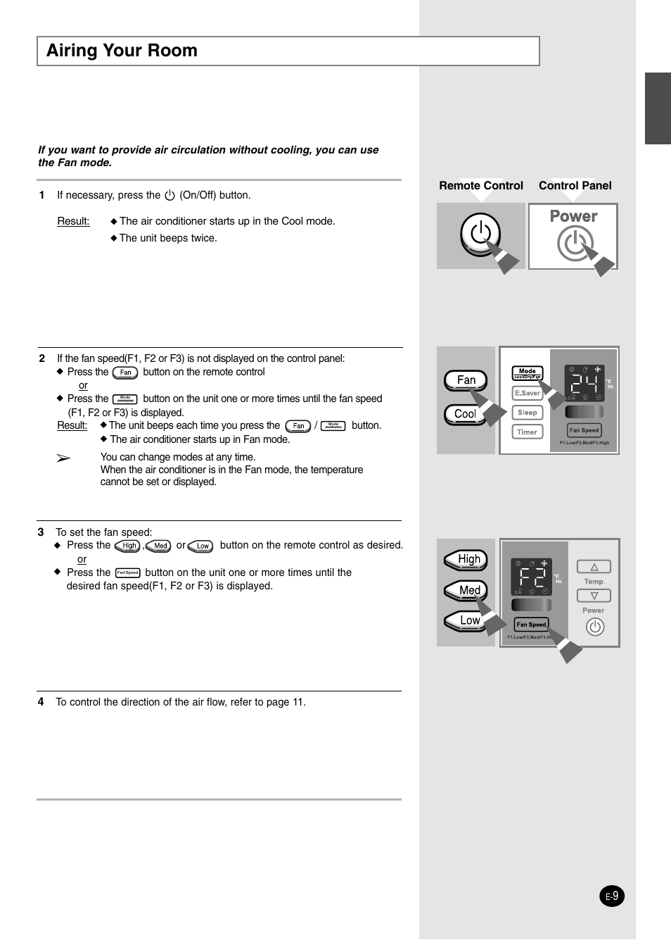 Airing your room | Danby DAC14004D User Manual | Page 9 / 58