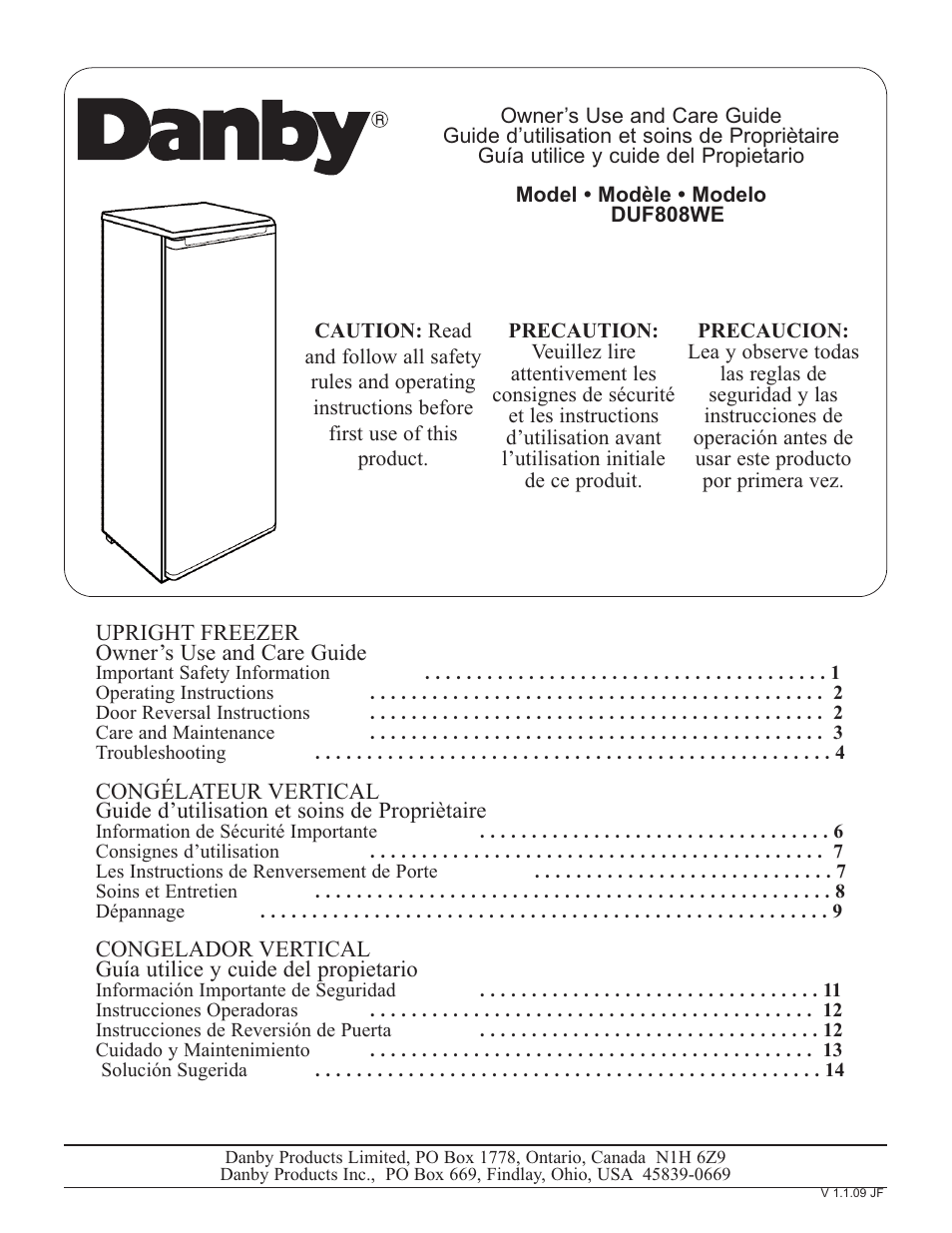 Danby DUF808WE User Manual | 17 pages