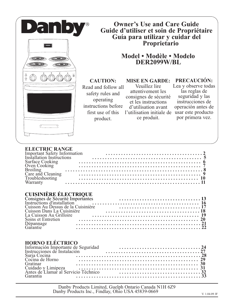 Danby DER2099W User Manual | 32 pages