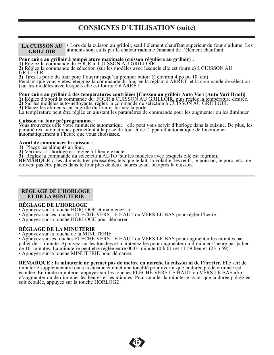 Consignes d’utilisation (suite) | Danby DER2099W User Manual | Page 19 / 32