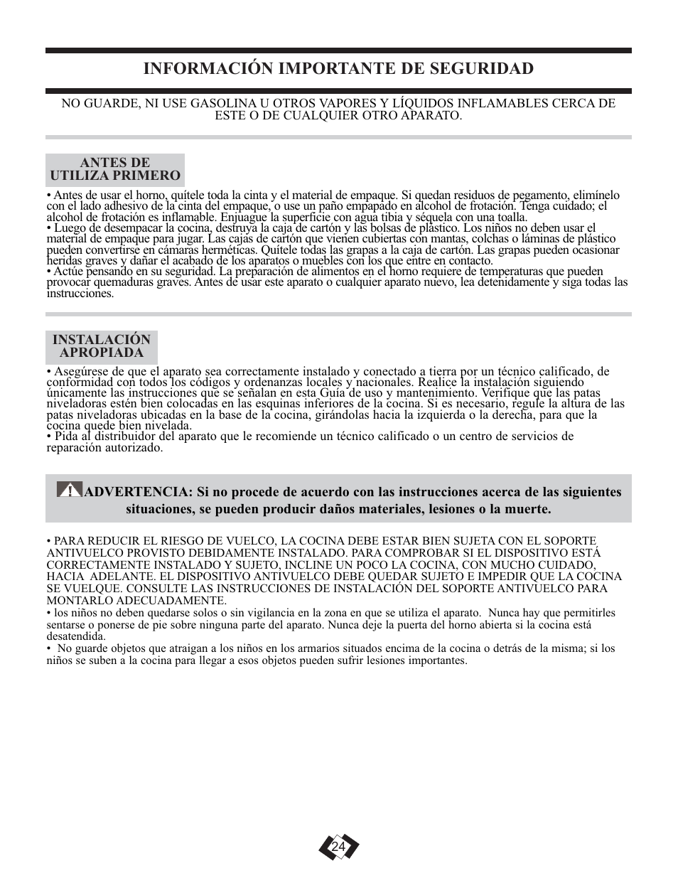 Información importante de seguridad | Danby DER2099W User Manual | Page 23 / 32