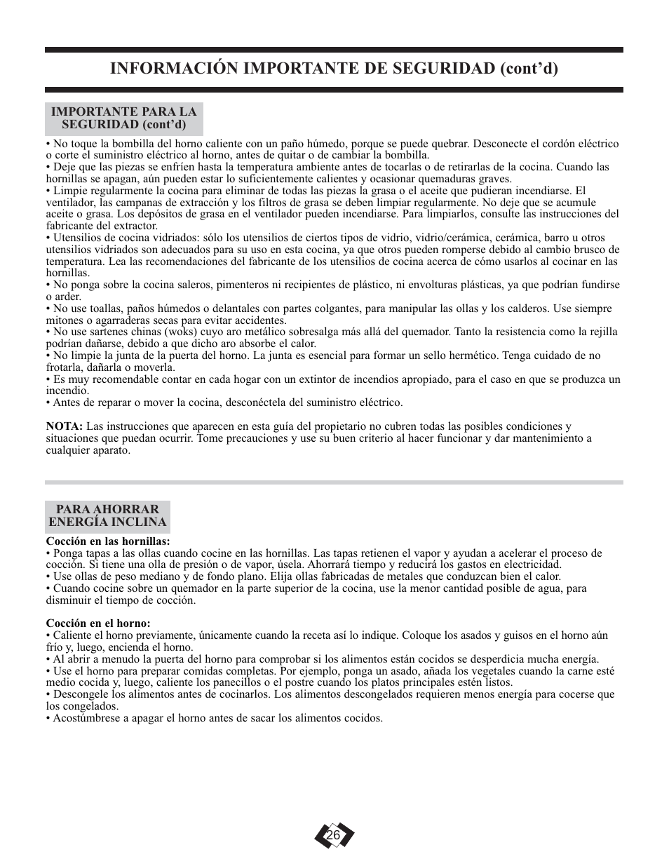 Información importante de seguridad (cont’d) | Danby DER2099W User Manual | Page 25 / 32