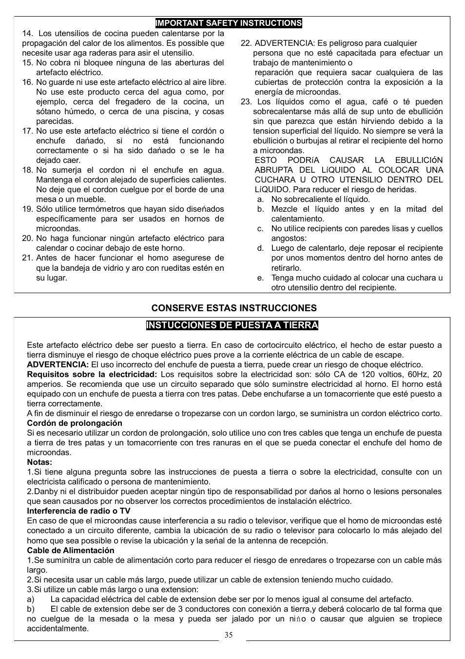 Danby DMW1158BL User Manual | Page 38 / 52