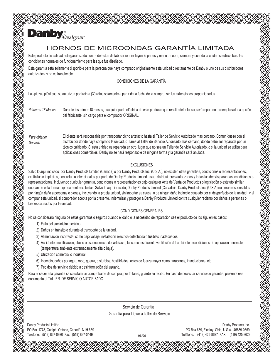 Danby DMW1158BL User Manual | Page 51 / 52