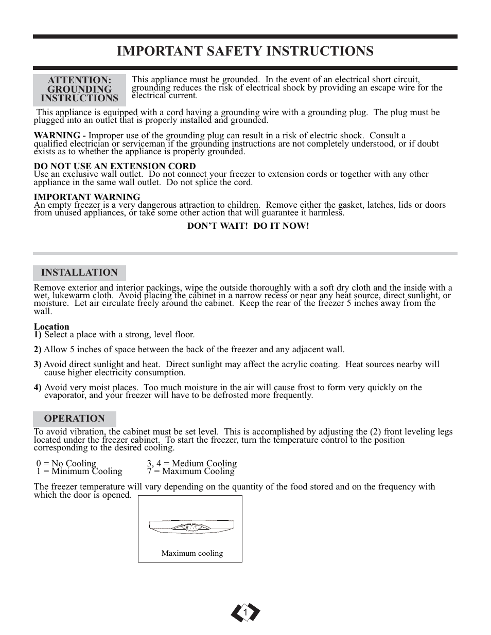 Important safety instructions | Danby DCR059WE User Manual | Page 2 / 17