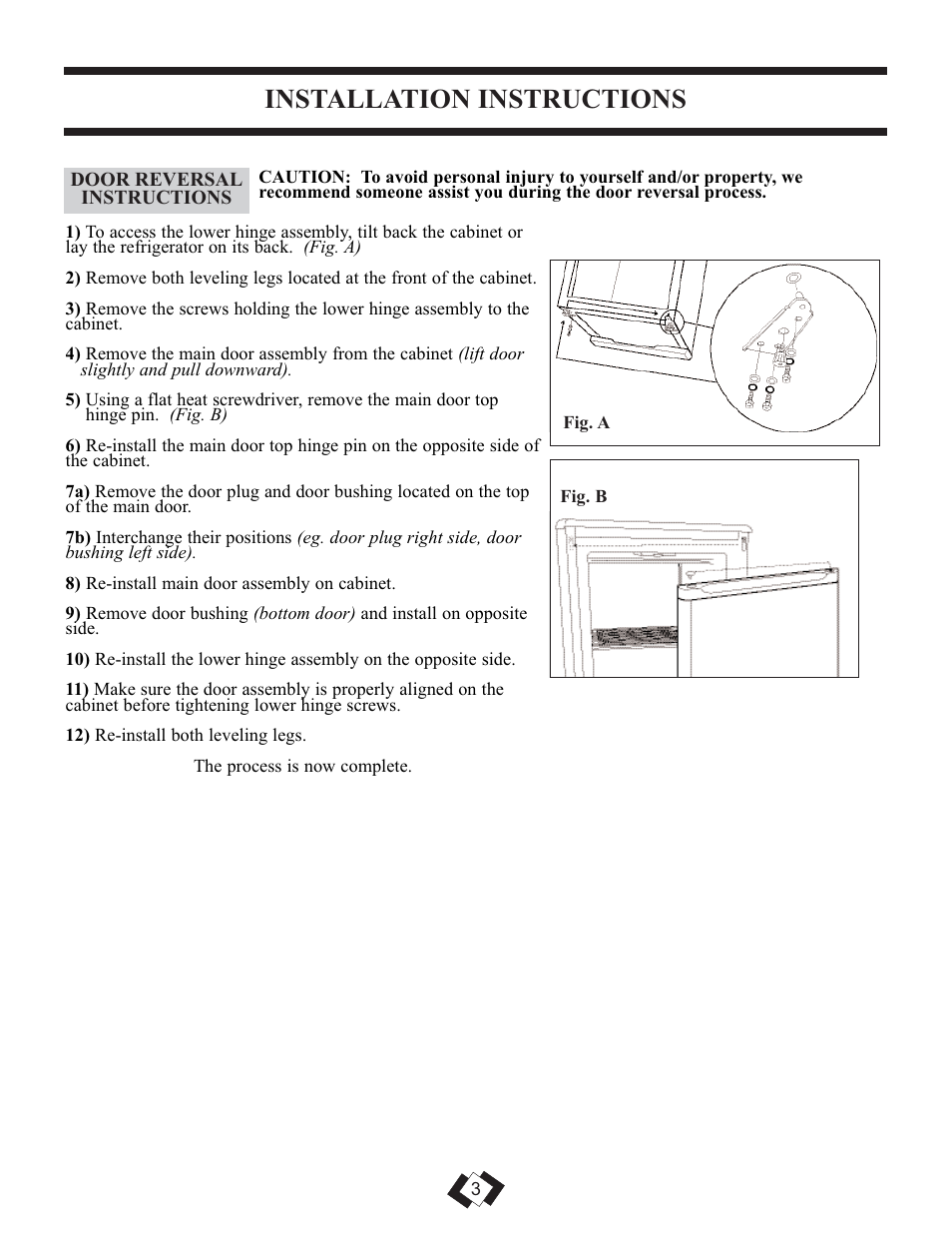 Installation instructions | Danby DCR059WE User Manual | Page 4 / 17