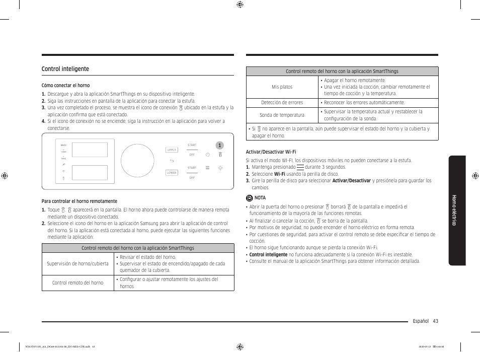 Control inteligente | Samsung 30 Inch Slide-in Dual Fuel Smart Range Owner Manual User Manual | Page 111 / 204